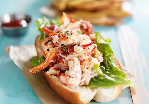 Fresh lobster roll from Narragansett Bay